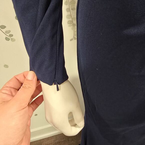 Mac Duggal 55713 Beaded Long Sleeve Gown Midnight Navy Size 2 NWT - Picture 8 of 15